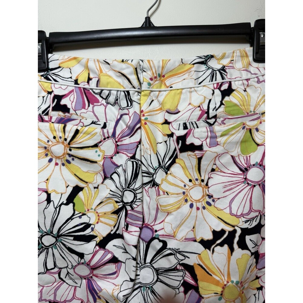 Lands' End NEW Floral Box Pleat Skirt Size 10 White Multicolor 100% Cotton - Picture 4 of 6
